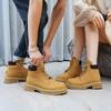 Couple rhubarb boots women's new hollowed-out breathable tooling short boots small size thick-soled inner height-increasing mountaineering boots men
