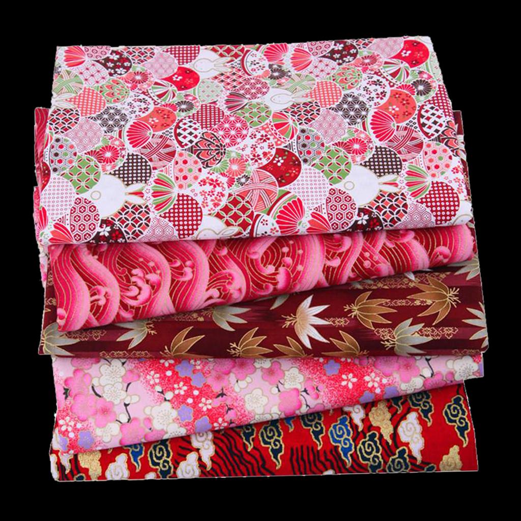 10PCS Japanese Floral Fabric Squares for Quilting Crafting Sewing