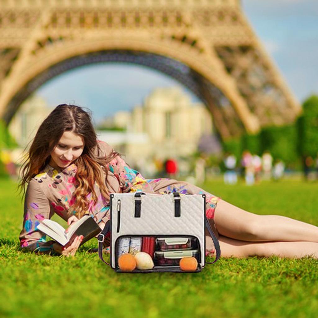 2-in-1 Draagtas Lunchtas voor Vrouwen 15,6-inch Laptop Lunchtas Grote Draagtas met Lunchvak Ruime Werktas voor Zakelijk Kantoor College