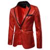 Charm Men's Casual One Button  Fit Suit  Coat Jacket Sequin Party Top