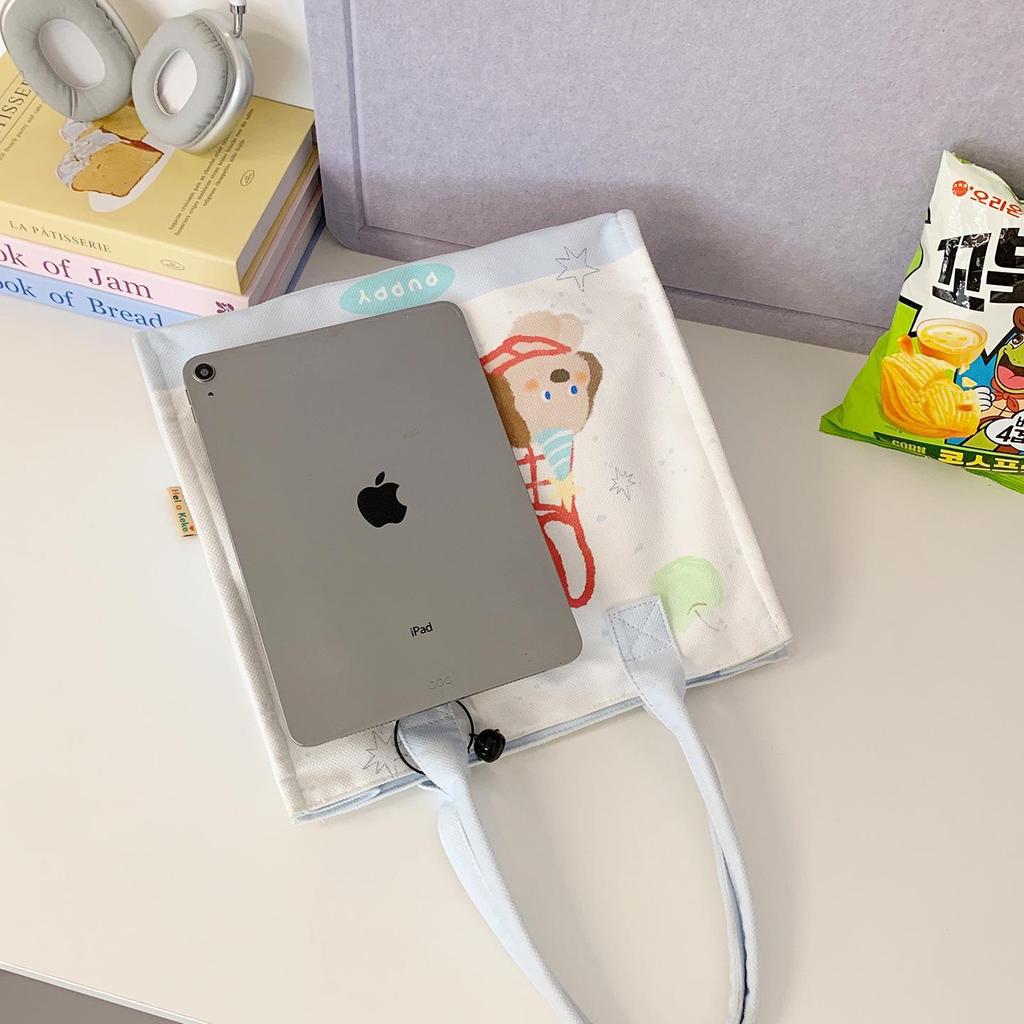 Large Capacity Japanese Korean Style Cute Graffiti Canvas Crossbody Bag for Students