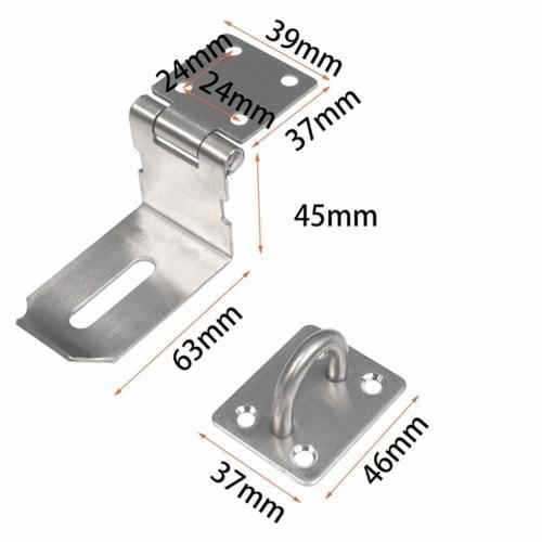 Heavy-Duty Padlock, 90-Degree Door Leg Latch, Stainless Steel Safety Angle Lock Latch for Push/Slide/Barn Doors, Plus Thick Satin Nickelc