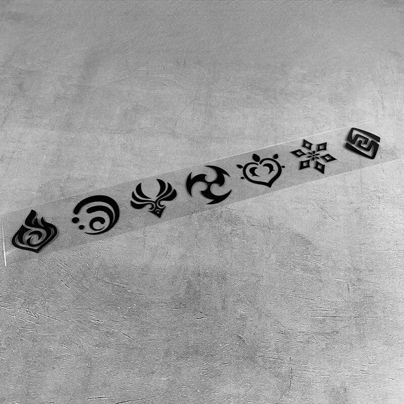 Anime Laser Stickers DIY Decals Genshin Impact 7 Element Sticker For Computer Luggage Skateboard Motorcycle Toys