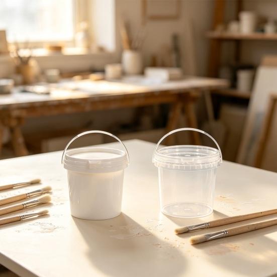 Secchio Multiuso Robusto Secchio Rotondo in Plastica con Manico Comodo, Contenitore Multiuso Impilabile per Interni ed Esterni, Contenitore per Liquidi per