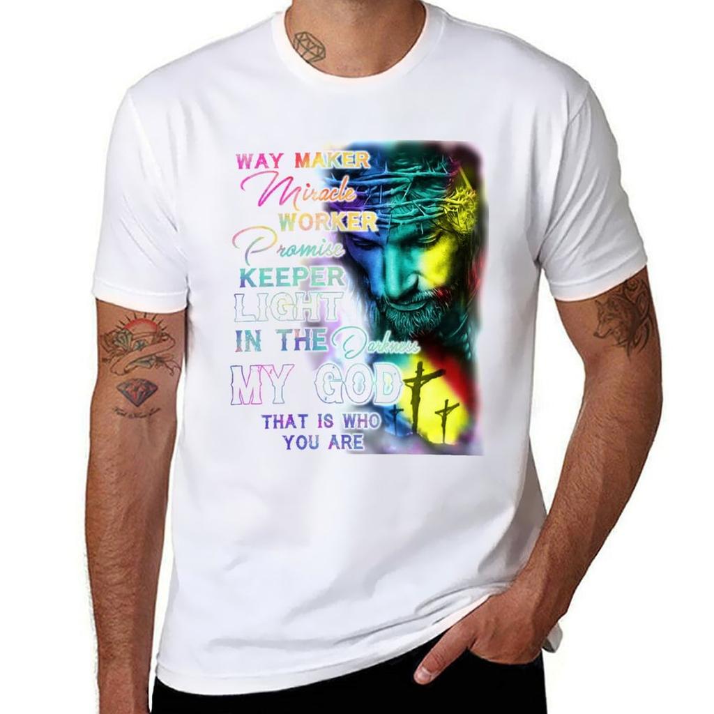 Way Maker Miracle Worker Colorful Jesus Shirt Cross Love Jesus Back T-Shirt T Shirt for Man T-Shirt
