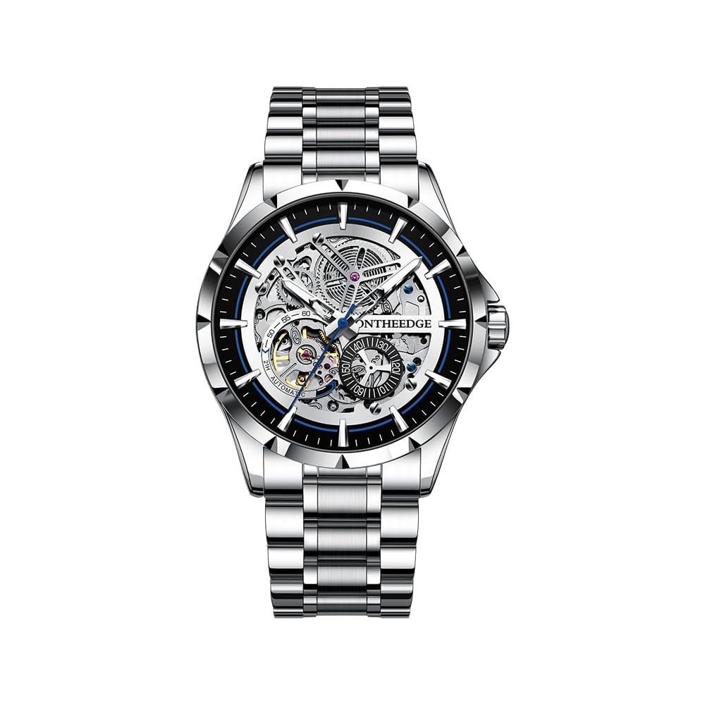 RZY Men s Tourbillon Automatic Skeleton Watch 30M Water Resistant Luminous Stainless Steel Band