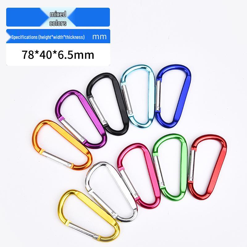 D-förmiger Aluminiumlegierungs-Karabiner-Schlüsselanhänger - Schnellverschluss, Größe 8, Herzförmig, Camping-Sicherheitsverschluss
