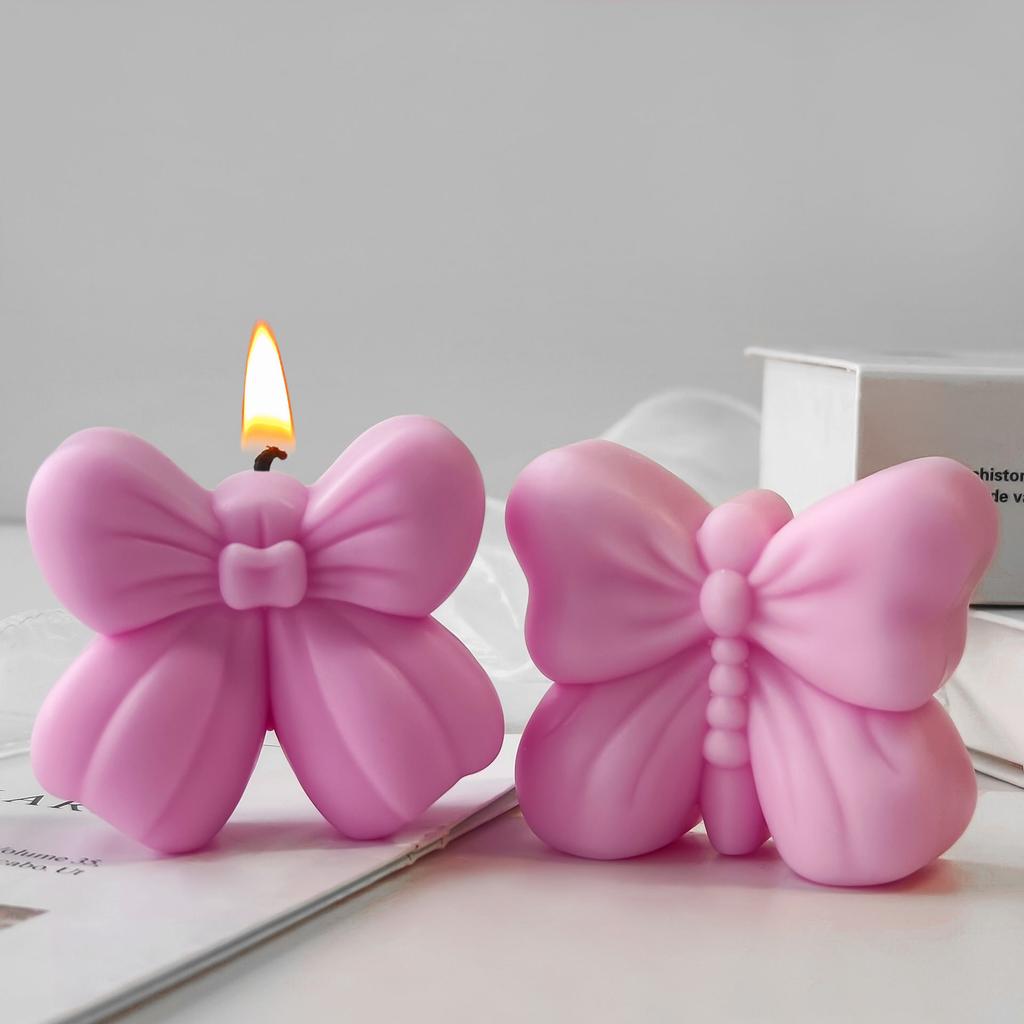 Butterfly Aroma candle Plaster Ornament Mould Handmade soap soy Wax Candle Making supplies DlY Bow Tie Silicone Mold