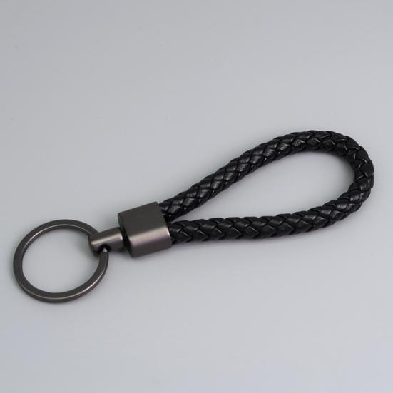 Schlüsselanhänger Lanyard Geflochtenes Seil Kunstleder Angenehmer Griff Schlüsselanhänger Aufhängeseil mit Zinklegierung Schnalle Schlüsselring