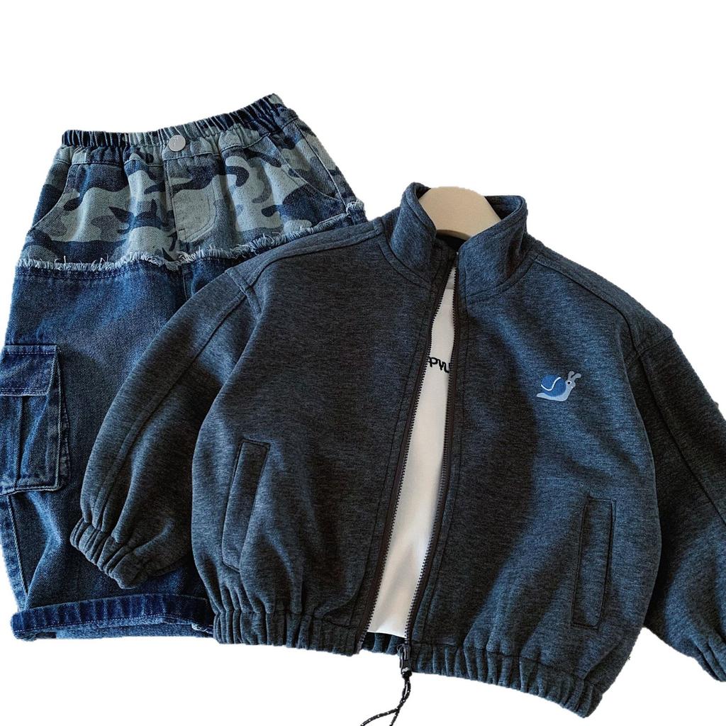 Boys' Coat Autumn New Korean Version Of Children'S Stand-Up Collar Jacket Boys Foreign Style Spring And Autumn Fashion