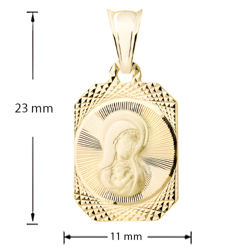 Srebrny pr.925 pozłacany medalik z łańcuszkiem matka boska madonna - srebro