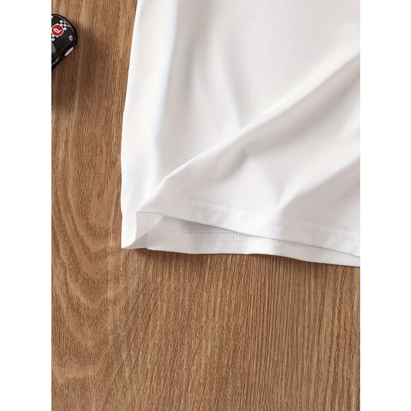 European sizes Fun and trendy short-sleeved printed T-shirt for boys on school buses