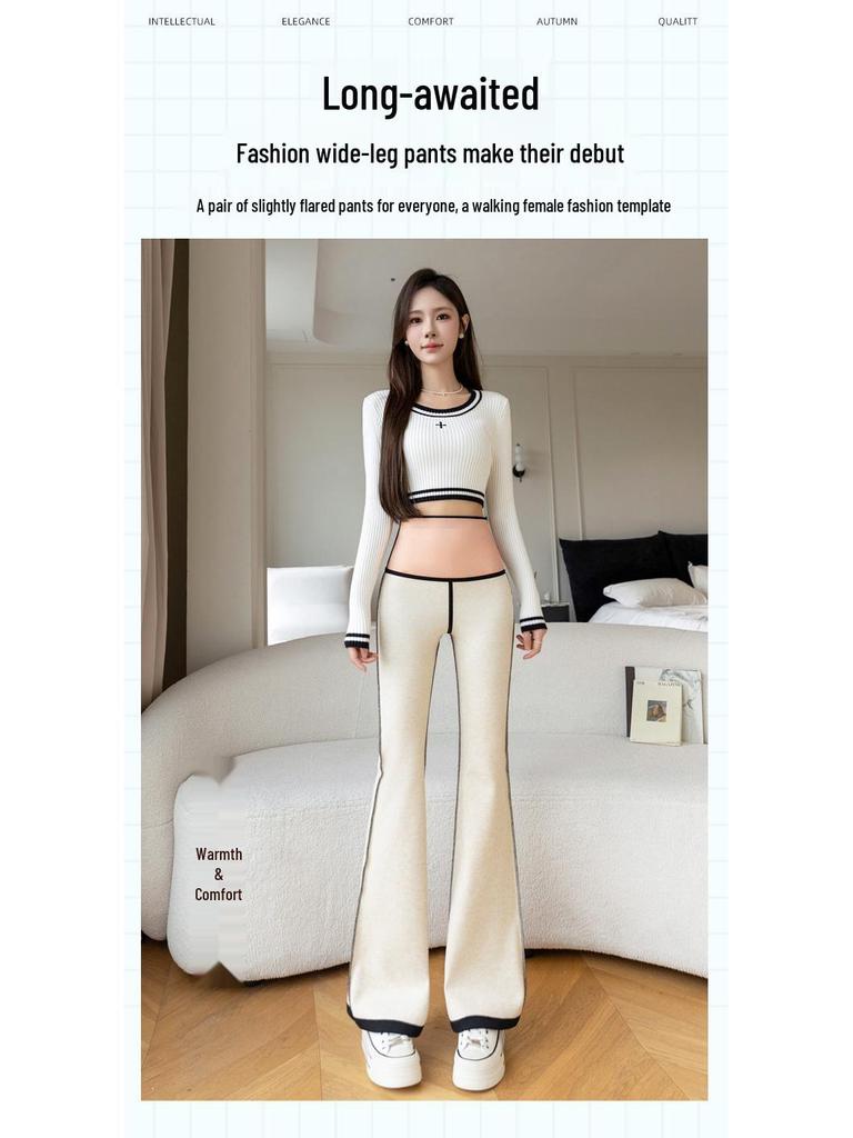 Women's Fleece-Lined High-Waisted Shark Flare Yoga Pants - Plus Size Warm Winter Leggings