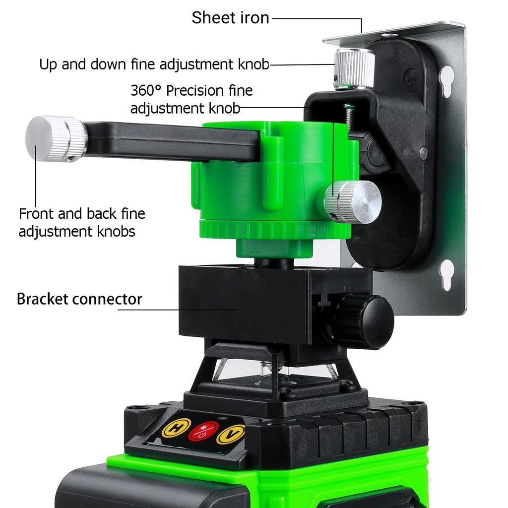 3D/4D 16 Line Laser Level Green Light Self-Leveling 360° Rotary Cross Auto Measurement Tool Remote Home Line New