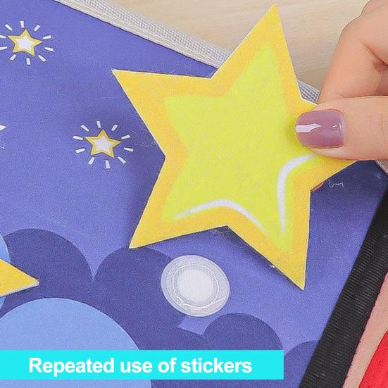 Baby Cloth Sticky Fasten Baby Soft Bite-resistant Tear-resistant Book Tape with Pocket Color Cognition Hand-eye Coordination Early