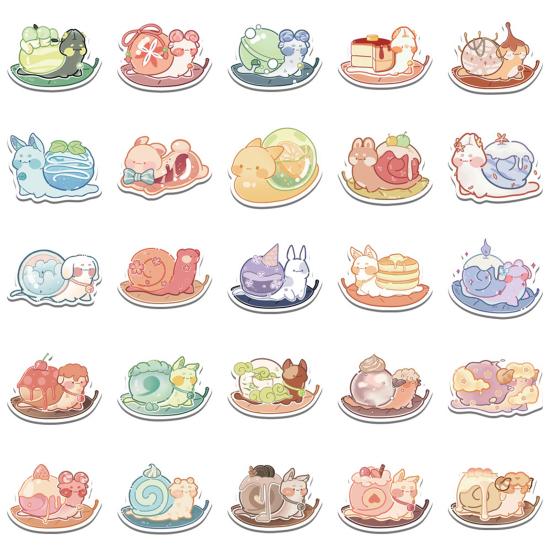 50Pcs Stylish Waterproof Decoration Adorable Hand Account Car Suitcase DIY Cartoon Stickers Reward Gift Scrapbook