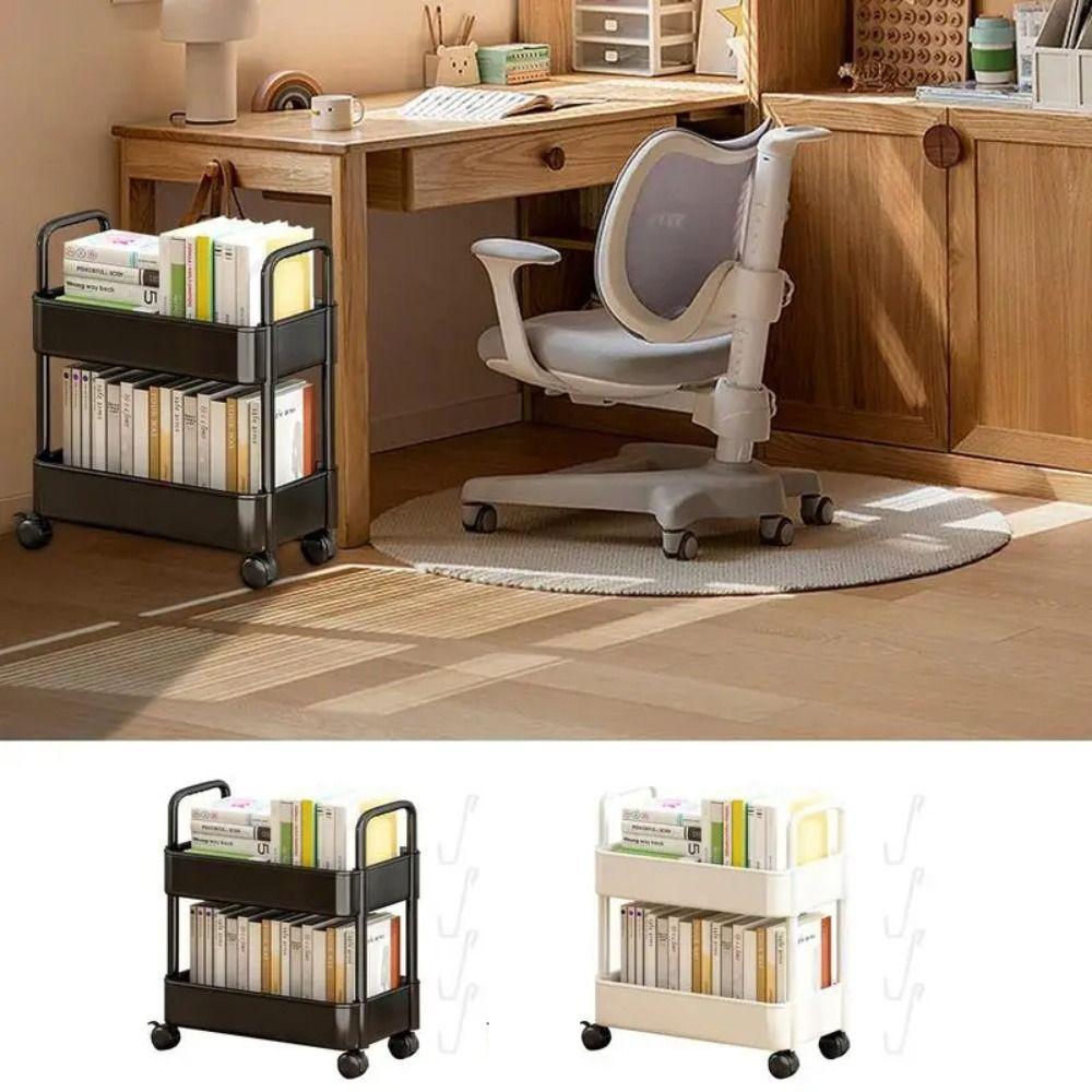 

Gap Storage 2-уровневая маленькая тележка Бытовая книжная полка Съемная мобильная полка для хранения Кухня