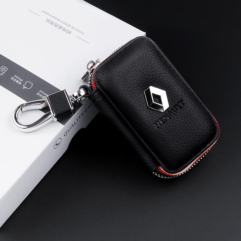 PU Leather Car Keys Case Bag Key Credit Card Bags Decoration For Renault Megane 2 Clio 4 Captur Radio Logan Duster Laguna Dacia LL60
