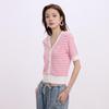 GAP Women's Embroidered Logo Color Block Stripe Knit Top