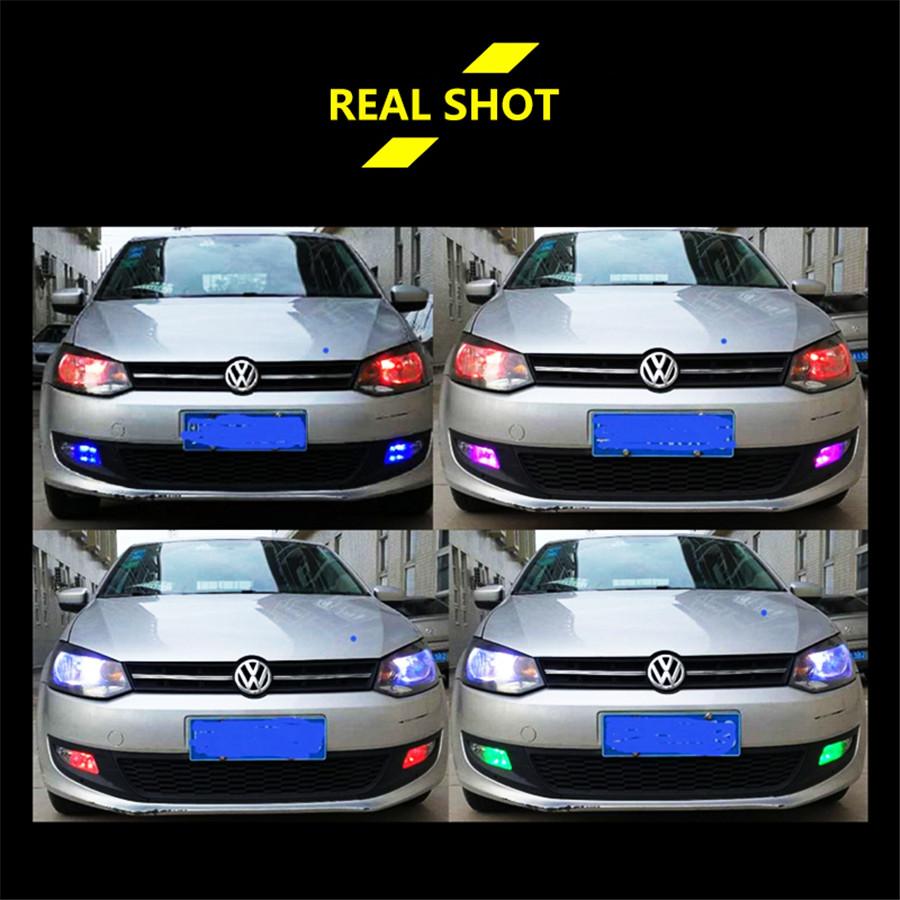 Pair H7 Led Rgb 72W 8000Lm Car Auto Headlight Driving Fog Bulbs Ballast Kit App Control