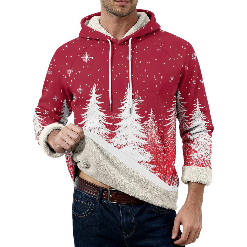 Men's Casual Long-Sleeve Fleece Hoodie With Pockets