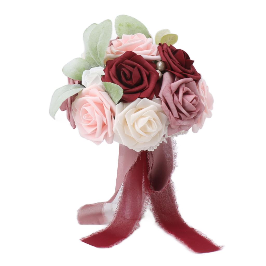 Wedding Bouquet Vivid Color Holding Flowers Romantic Handmade Elegant Holding Flowers For Parties Offices Shops Gardens