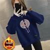 Plus Size Women's Velvet Thick Sweatshirt: Autumn/Winter Loose Fit, Slimming, & Fashionable