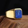 R3381 Men's/Women Trend High Quality 316LStainless Steel Multiple Colors Gemstone Style Onyx Golden Rings Jewelry