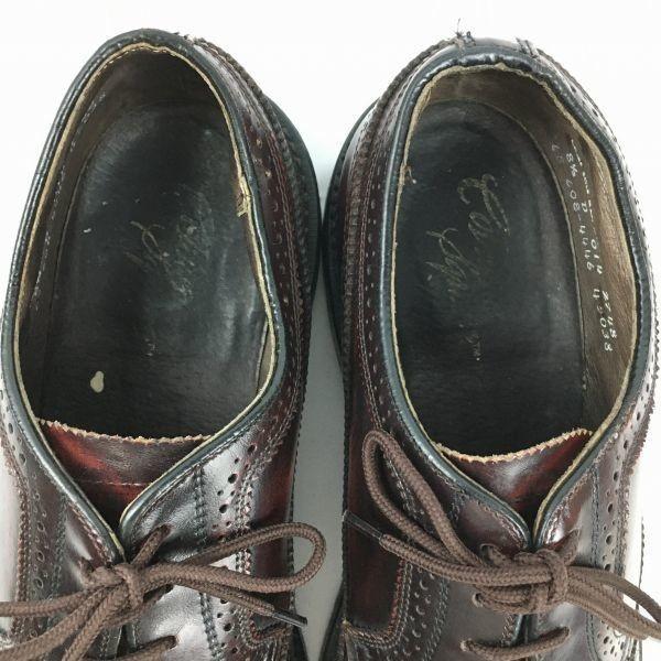 Rare Vintage Coburne Square Long Wingtip Shoes Burgundy Size 8.5D (26.0-26.5) Men's(USED)