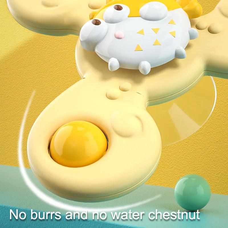 Montessoris Baby Spin Top Bath Toys For Boy Children Bathing Sucker Spinner Suction Cup Toy For Kids 2To4 Years Rattles Teether