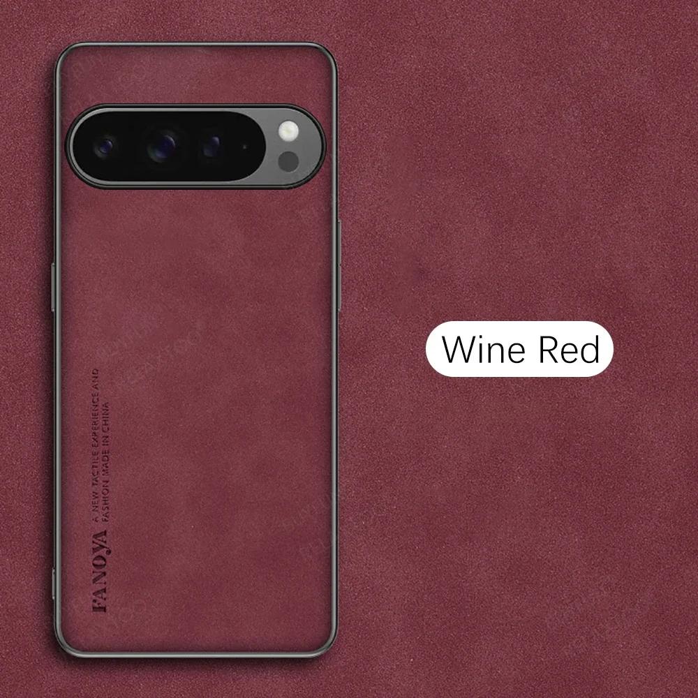 Sheepskin Leather Case for Google Pixel 9 Pro XL 8 8A 7 7A 6 6A Pro 4G 5G Soft Camera Protect Bumper Silicone Phone Cover