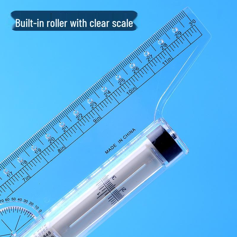 30cm Multifunctional Parallel Rolling Ruler for Drafting and Design