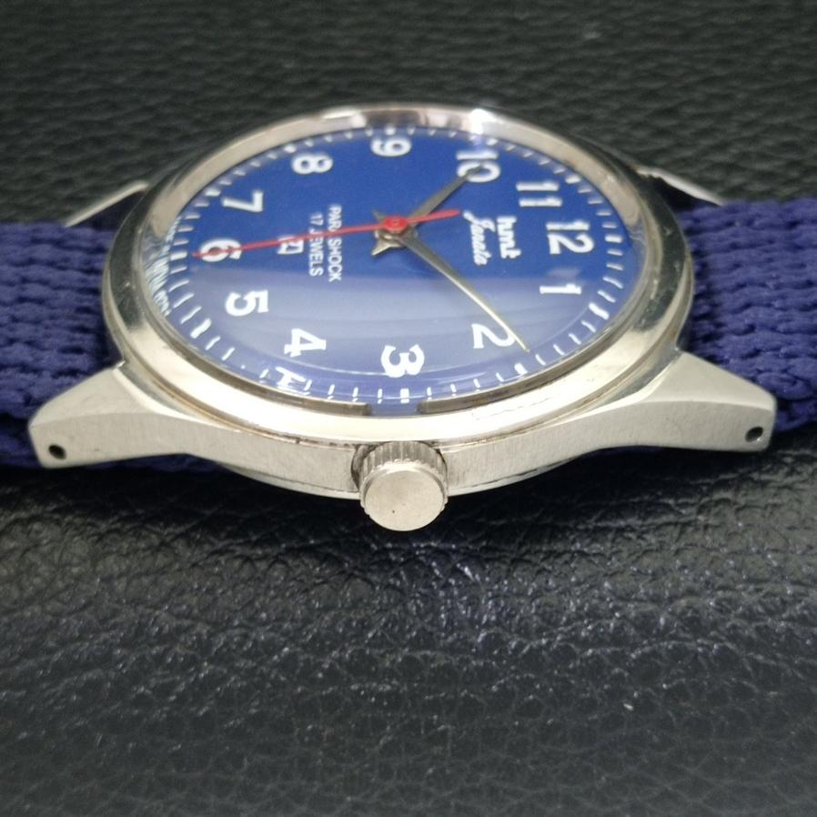 AUTHENTIC HMT JANATA HAND-WINDING MENS BLUE DIAL WATCH a600040-5 N101-a600040
