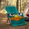 1 Stück Phineas und Ferb2 Thema Decke - Digitaldruck, Polyester, Gemütlich für alle Jahreszeiten, Perfekt für draußen und Reisen