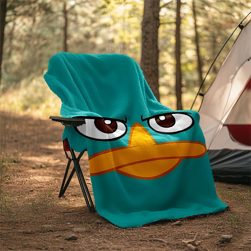 1 Stück Phineas und Ferb2 Thema Decke - Digitaldruck, Polyester, Gemütlich für alle Jahreszeiten, Perfekt für draußen und Reisen