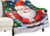 Merry Christmas Santa Claus Blanket, Soft Flannel Fleece Blankets Quick-Dry, Lightweight Throw Blanket for Couch, Bed, Office &