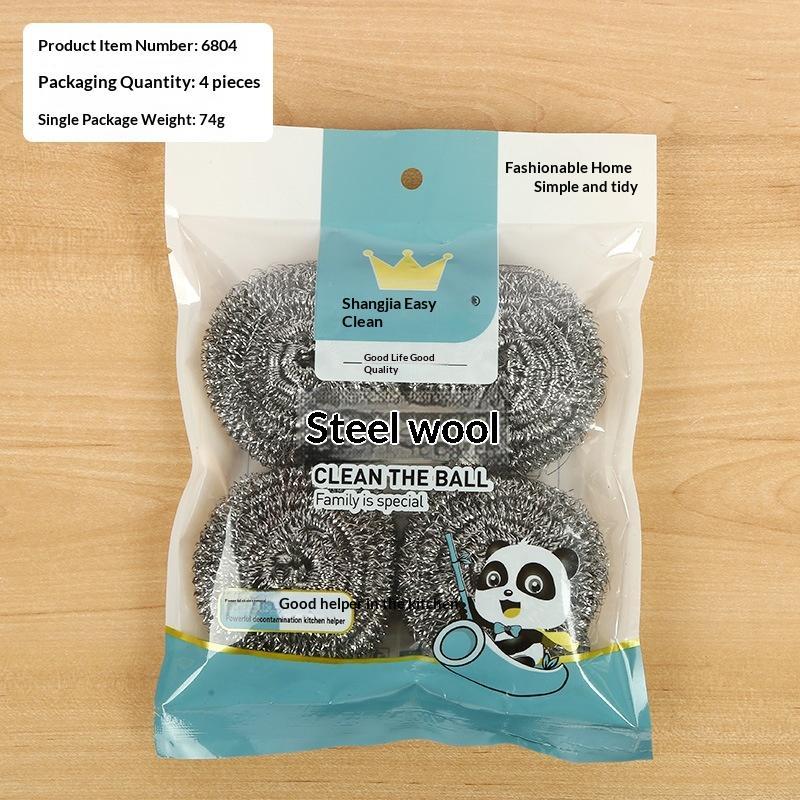1/2/4Pcs Steel Wire Dishwashing Scrubbers Rust Proof Long Lasting Stainless Steel Balls for Kitchen Cleaning Use