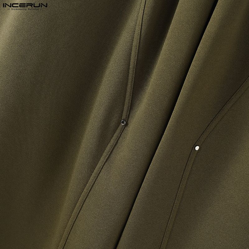 INCERUN Autumn Winter Men Elastic Waist Casual Long Baggy Pants Trousers