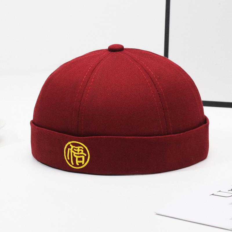 Neue Beanie Melonenmütze Hip-Hop-Stil Street-Trend Vermieterhut Herren Vierjahreszeiten Vielseitig Retro Bestickt Tang-Hut