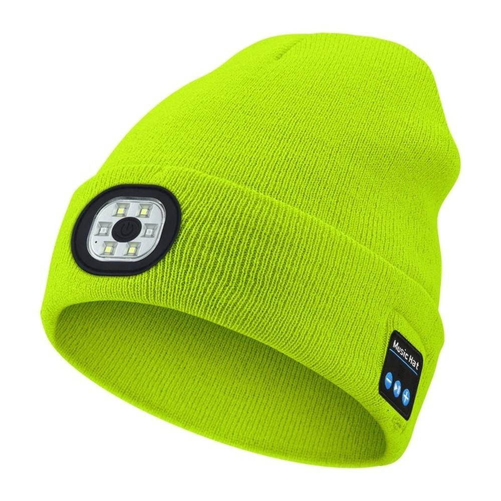 With Light Bluetooth Beanie Hat Headphones LED Light Cap Unique Wireless Headphones  Jogging