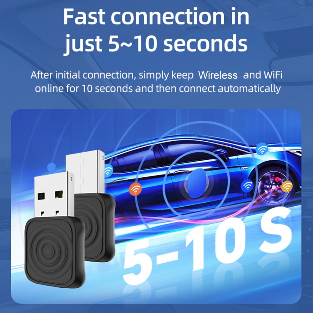 2 in 1 Android Auto Wireless Carplay Adapter Smart Mini Ultra BT WIFI Usb Dongle AI Box Plug & Play for 99% Factory Wired Cars