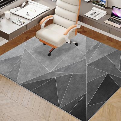 Geometric Carpet Study Office Computer Desk E-Sports Chair Non-Slip Mat Bedroom Rectangular Crystal Velvet Foot Mat