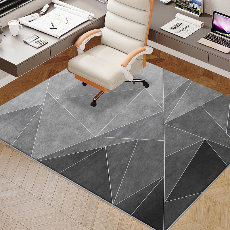 

VIKAMA Geometric Carpet Study Office Computer Desk E-Sports Chair Non-Slip Mat Bedroom Rectangular Crystal Velvet Foot Mat 40x60cm 16x24inch