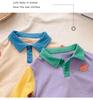 Children's Polo Shirt - Korean Style, Contrasting Colors, Cotton, Long-Sleeve, Lightweight, for Spring and Autumn.