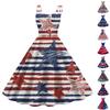 Damen Freizeitmode Unabhängigkeitstag Print V-Ausschnitt Retro Ärmelloses Kleid