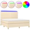 VidaXL Sommier à Lattes de Lit avec Matelas et LED, Lit Rembourré, Lit Double, Lit Adulte de Chambre à Coucher Intérieur, 3135538