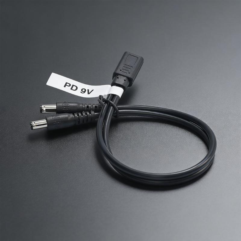 USB C To Double 5.5x2.1mmDC Power Cable 9V 12V 3A For LED Lights Router Fan Speaker Charging