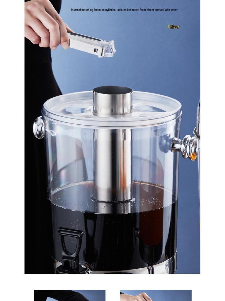 Stainless Steel Buffet Juice Dispenser with Faucet - Large Capacity Cold Drink Machine, Single or Double Head Options