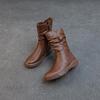 Stylish Women's Genuine Leather Mid-Calf Martin Boots - Versatile, Warm & Thick Soled for Autumn/Winter