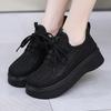 Womens Mesh Shoes Breathable Casual Shoes Fashion Thick-Soled Sneakers for Women Lace Up Platform Vulcanized Shoes Zapatos Mujer